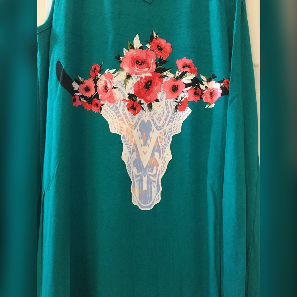 ❤️ SUMMER CLEARANCE Jade Bull Print Mock Dress! - Picture 4 of 4